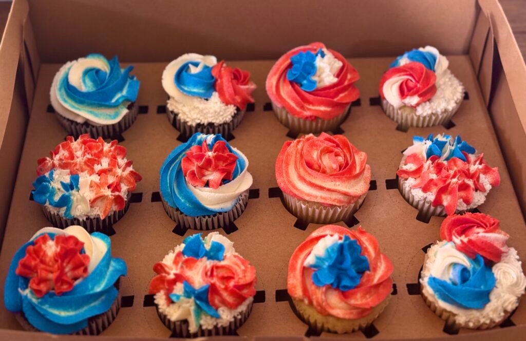 4th of July, July 4th, Memorial Day cupcakes