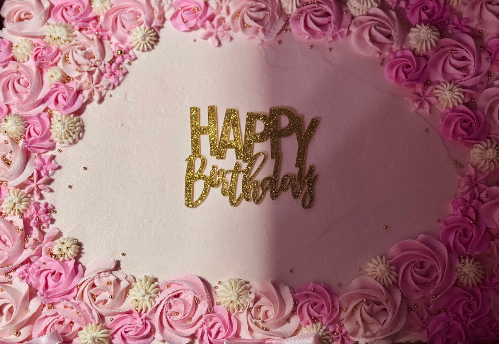 birthday sheet cake with custom decorations